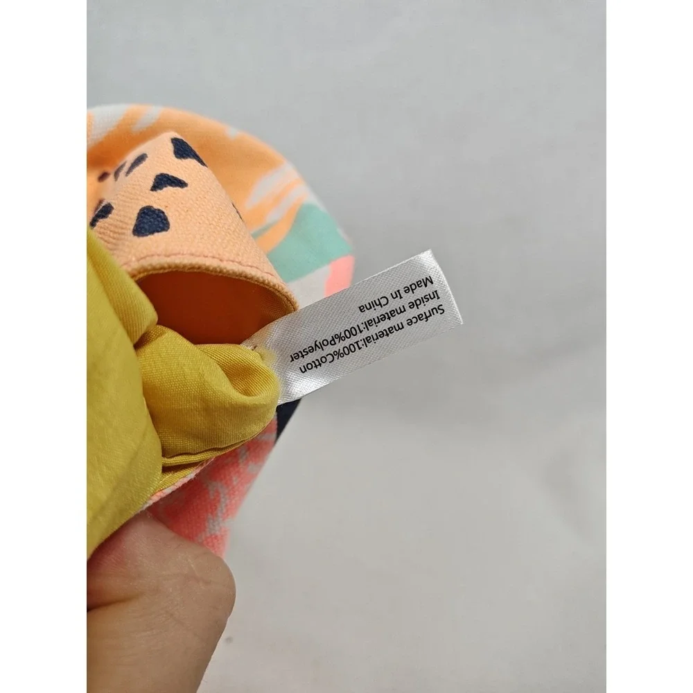 Benefit Canvas Makeup Bag Make-up Pouch Carrier Leather Strap‎ Pastel 12 X 8